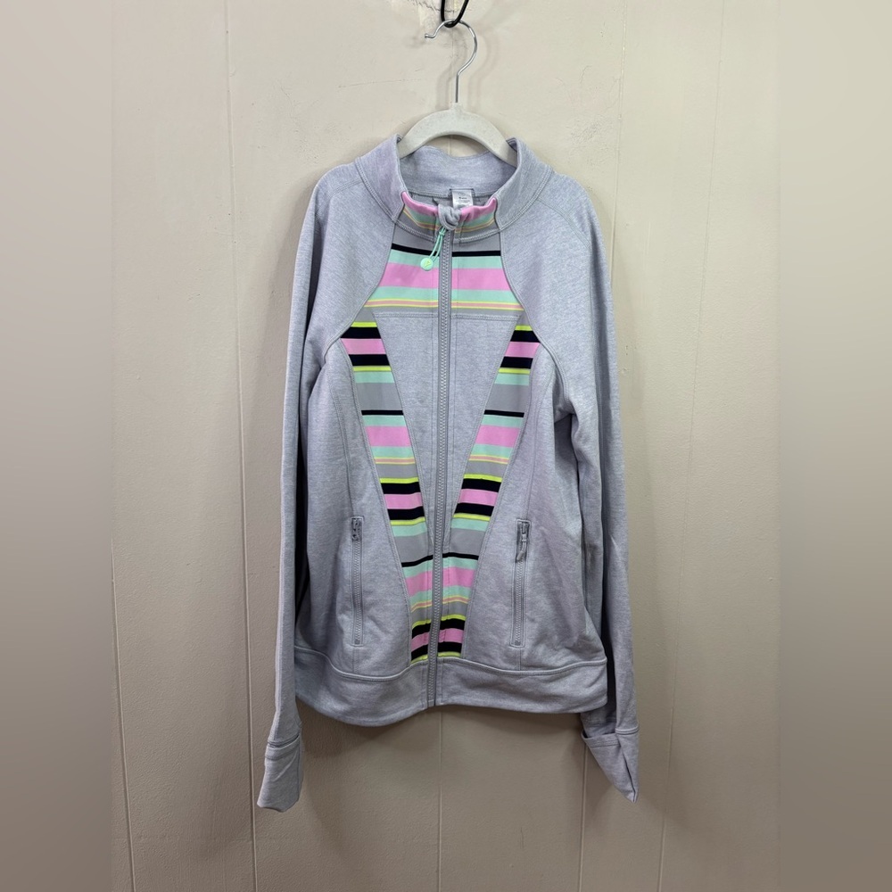 Ivivva by Lululemon Perfect Your Practice jacket grey full zip size 14 girls